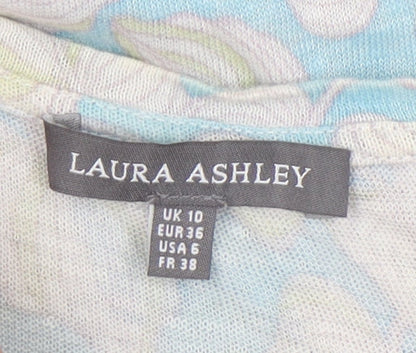 Womens UK Size 10 Laura Ashley Blue Basic T-Shirt