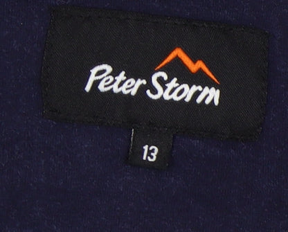 Peter Storm Boys Blue Striped Hooded Jacket, 13 Years