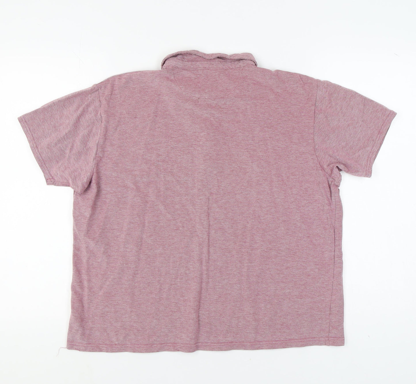 James Pringle Pink Men's Polo - Large, Button Accent