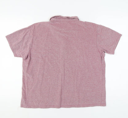 James Pringle Pink Men's Polo - Large, Button Accent