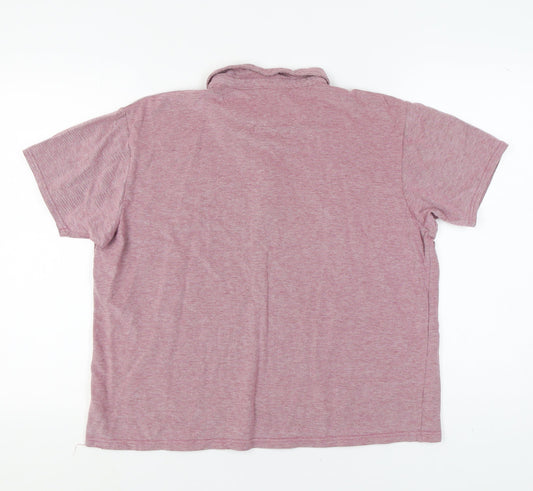 James Pringle Pink Men's Polo - Large, Button Accent