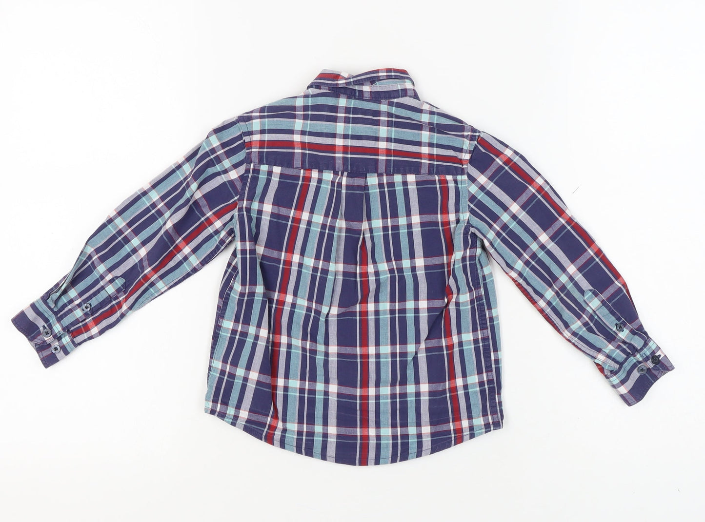 Firetrap Boys Blue Plaid Button-Up Shirt, 4-5 Years, Cotton