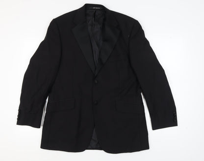 Mens UK Size 42 Jeff Banks Regular Black Suit Tuxedo