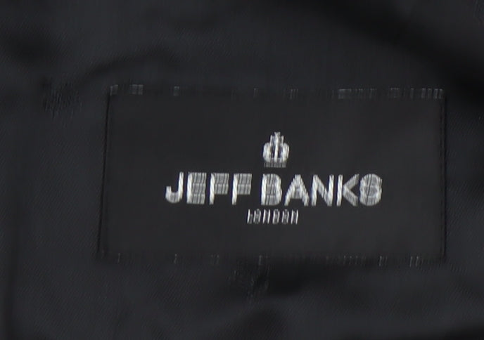 Mens UK Size 42 Jeff Banks Regular Black Suit Tuxedo