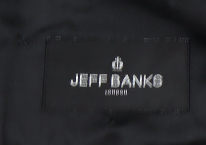 Mens UK Size 42 Jeff Banks Regular Black Suit Tuxedo