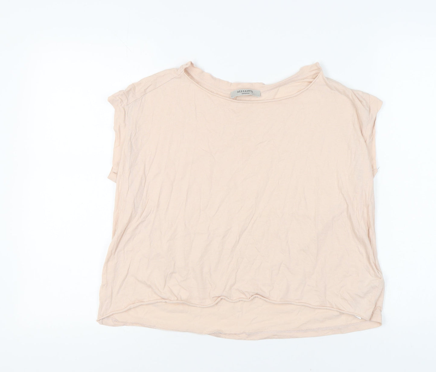 Womens UK Size M AllSaints Beige Basic T-Shirt