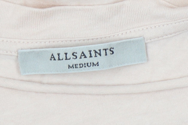 Womens UK Size M AllSaints Beige Basic T-Shirt