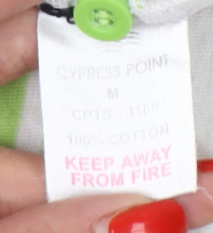 Cypress Point Men's White Striped Polo Shirt M