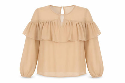 Womens UK Size M FOREVER 21 Beige Basic Blouse