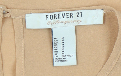 Womens UK Size M FOREVER 21 Beige Basic Blouse