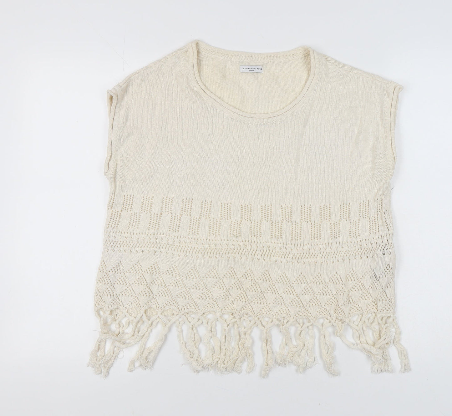 Womens UK Size L Jacqueline de Yong Beige Pullover Jumper