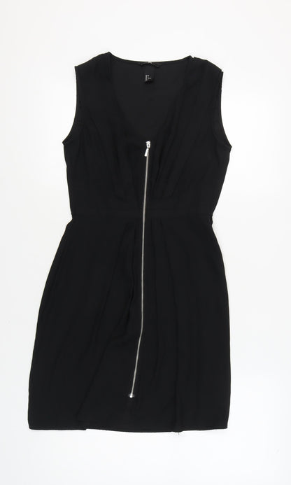 H&M Women's Black Sleeveless V-Neck Dress Size 8