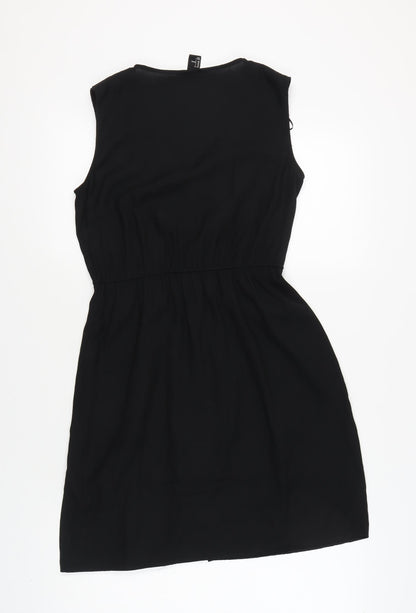H&M Women's Black Sleeveless V-Neck Dress Size 8