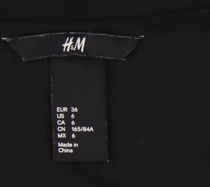 H&M Women's Black Sleeveless V-Neck Dress Size 8