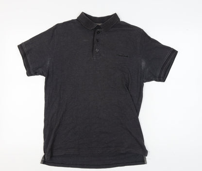 Pierre Cardin Men's Black Polo Shirt Size M