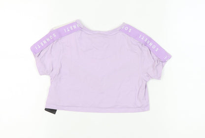 Sonneti Girls Cropped Colourblock T-Shirt in Purple - 10-11 Years