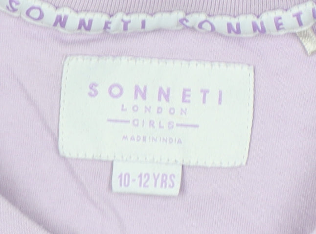 Sonneti Girls Cropped Colourblock T-Shirt in Purple - 10-11 Years