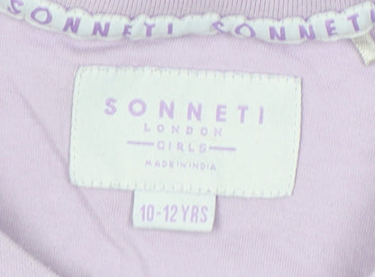 Sonneti Girls Cropped Colourblock T-Shirt in Purple - 10-11 Years
