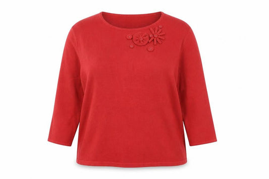Womens UK Size 18 Eastex Red Pullover Jumper