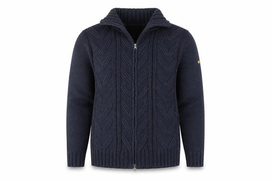 Tom Cat Men's Blue Full Zip Cable-Knit Jumper M