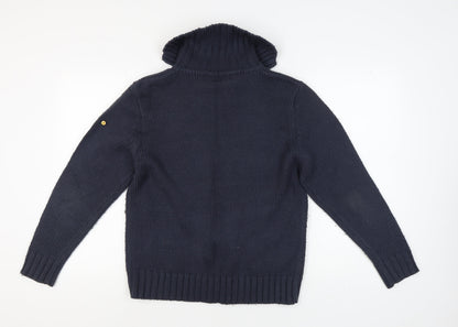 Tom Cat Men's Blue Full Zip Cable-Knit Jumper M