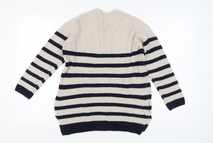 The White Company Women Beige Striped XS Pullover Jumper