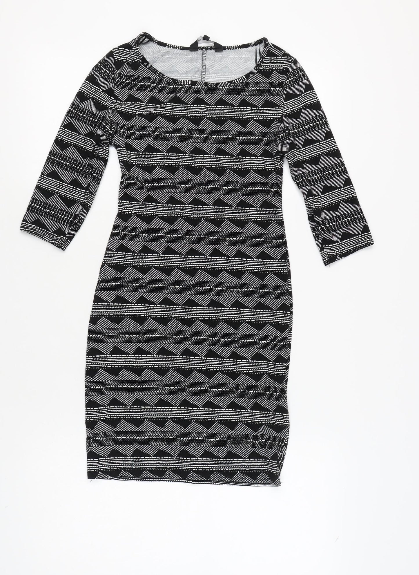 New Look Women’s Black Geometric Pencil Dress Size 10