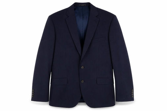 Marks and Spencer Men's Blue Blazer, Size L, Striped