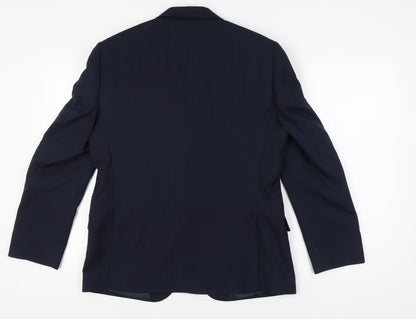 Marks and Spencer Men's Blue Blazer, Size L, Striped