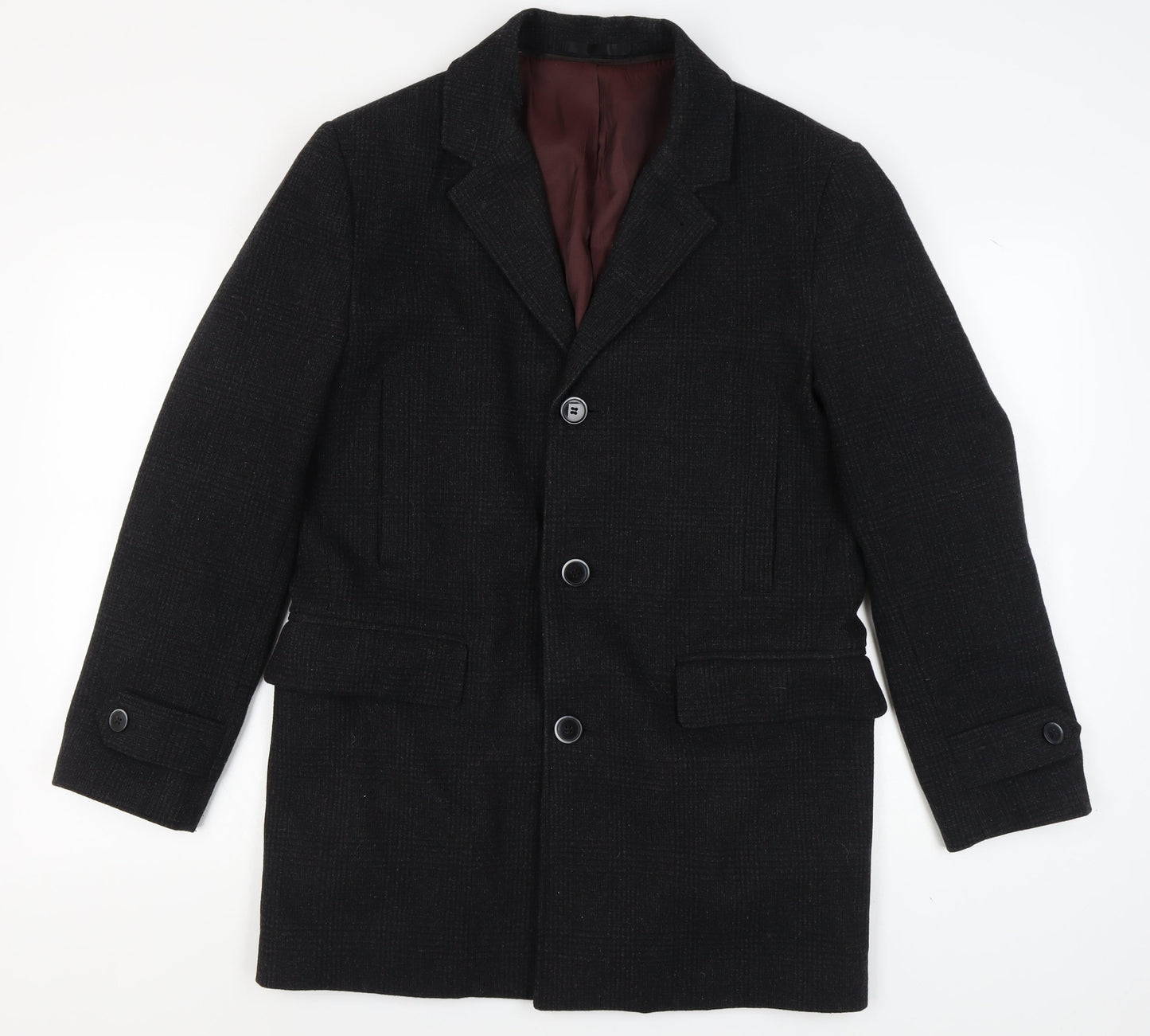 Mens UK Size S Marks and Spencer Grey Overcoat