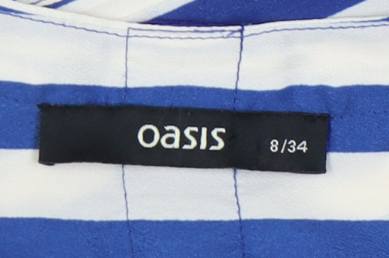 Womens UK Size 8 Oasis Blue Basic T-Shirt