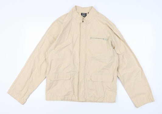 Mens UK Size M Levi Strauss & Co. Beige Biker Coat