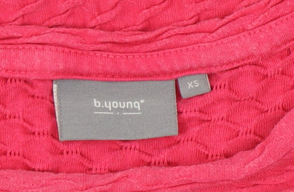 b.young Women's XS Red Basic Short Sleeve Top