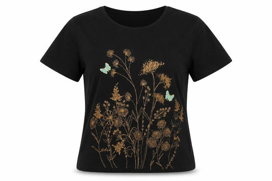 Womens UK Size 14 AMARANTO Black Basic T-Shirt