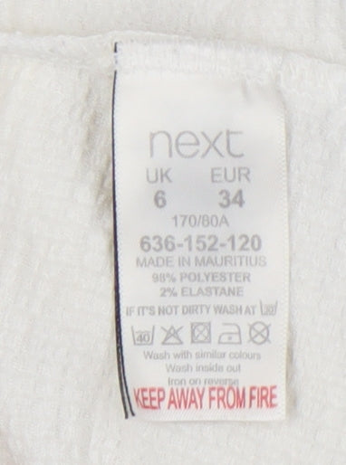 Next Women’s Ivory Sleeveless Button Casual Dress, Size 6