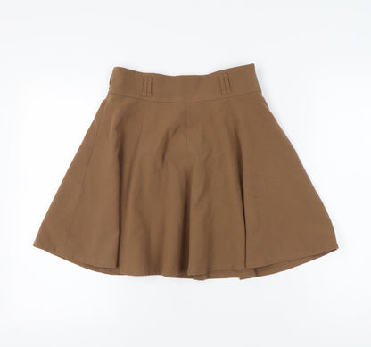 Forever 21 Women's Brown Skirt M with Zip Detail