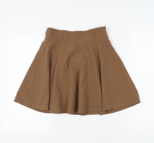 Forever 21 Women's Brown Skirt M with Zip Detail