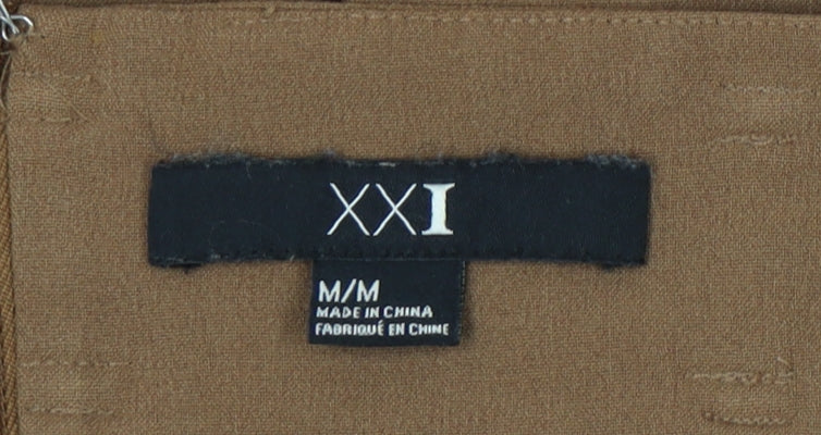 Forever 21 Women's Brown Skirt M with Zip Detail