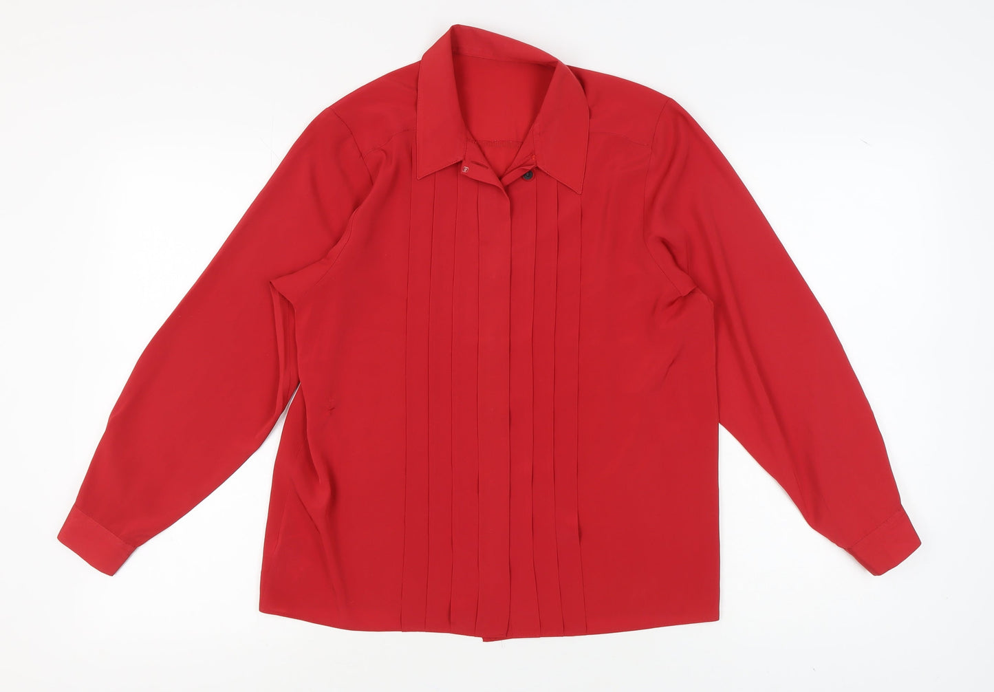 Womens UK Size 10 St Michael Red Basic Blouse