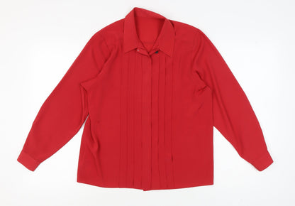 Womens UK Size 10 St Michael Red Basic Blouse