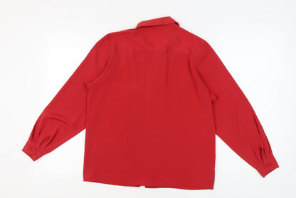 Womens UK Size 10 St Michael Red Basic Blouse