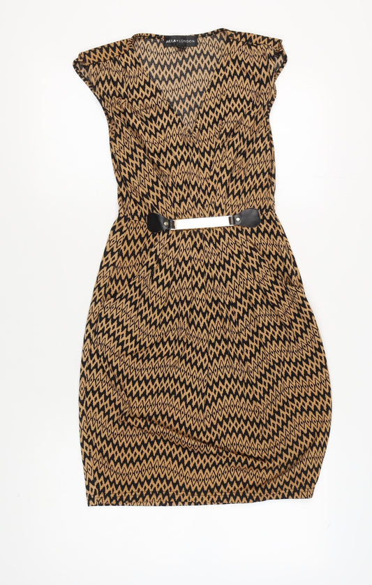 Mela London Women's Multicoloured Cap Sleeve Dress Size 10