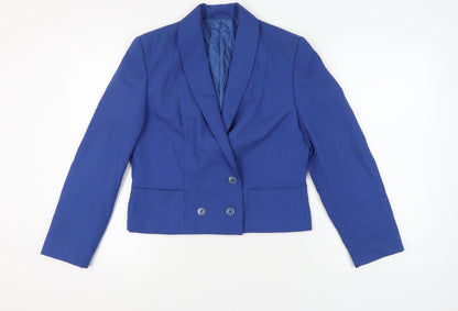 Gerry Weber Women's Blue Double-Breasted Blazer Size 10