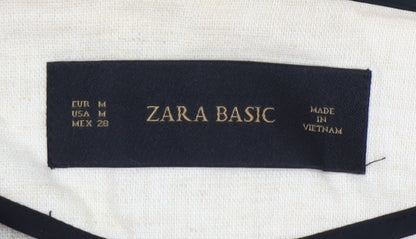 Zara Basic Women's Ivory Jacket, Size M, Zip Accents