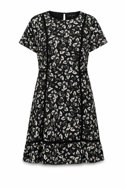 New Look Women's Black Floral Short Sleeve Dress