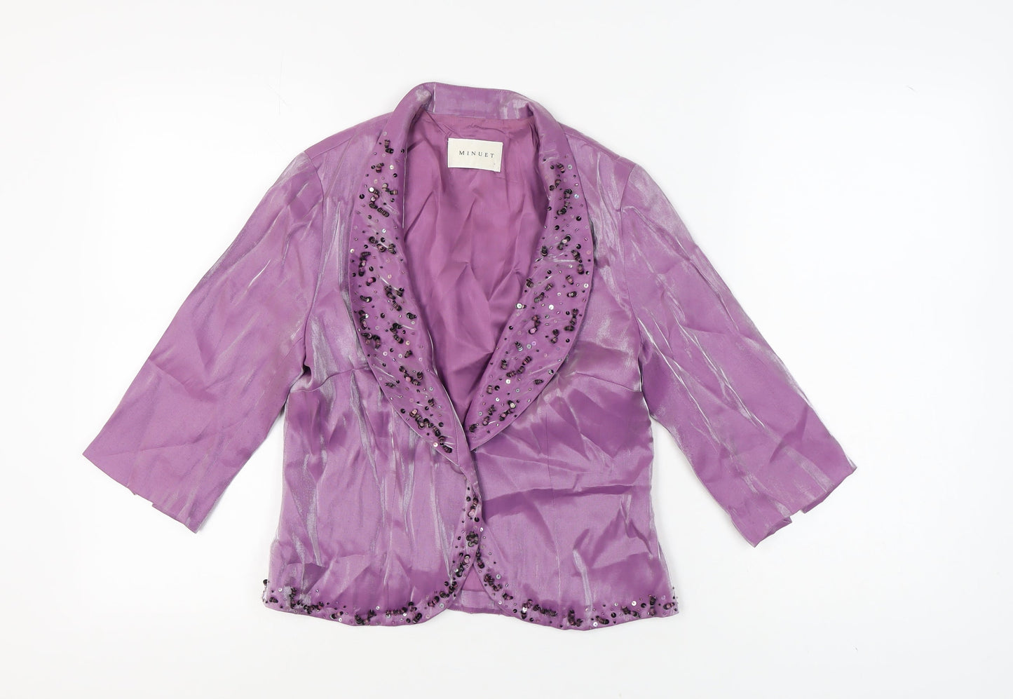 Minuet Women's Purple Blazer 10 Sheer Party/Cocktail