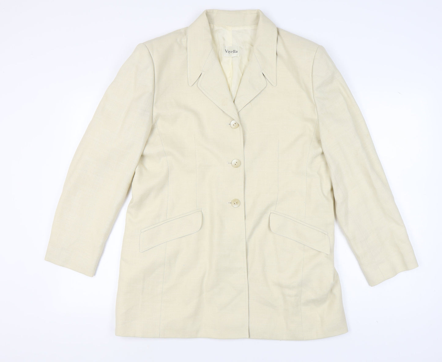 Viyella Women's Beige Blazer, Size 18, Notch Lapel