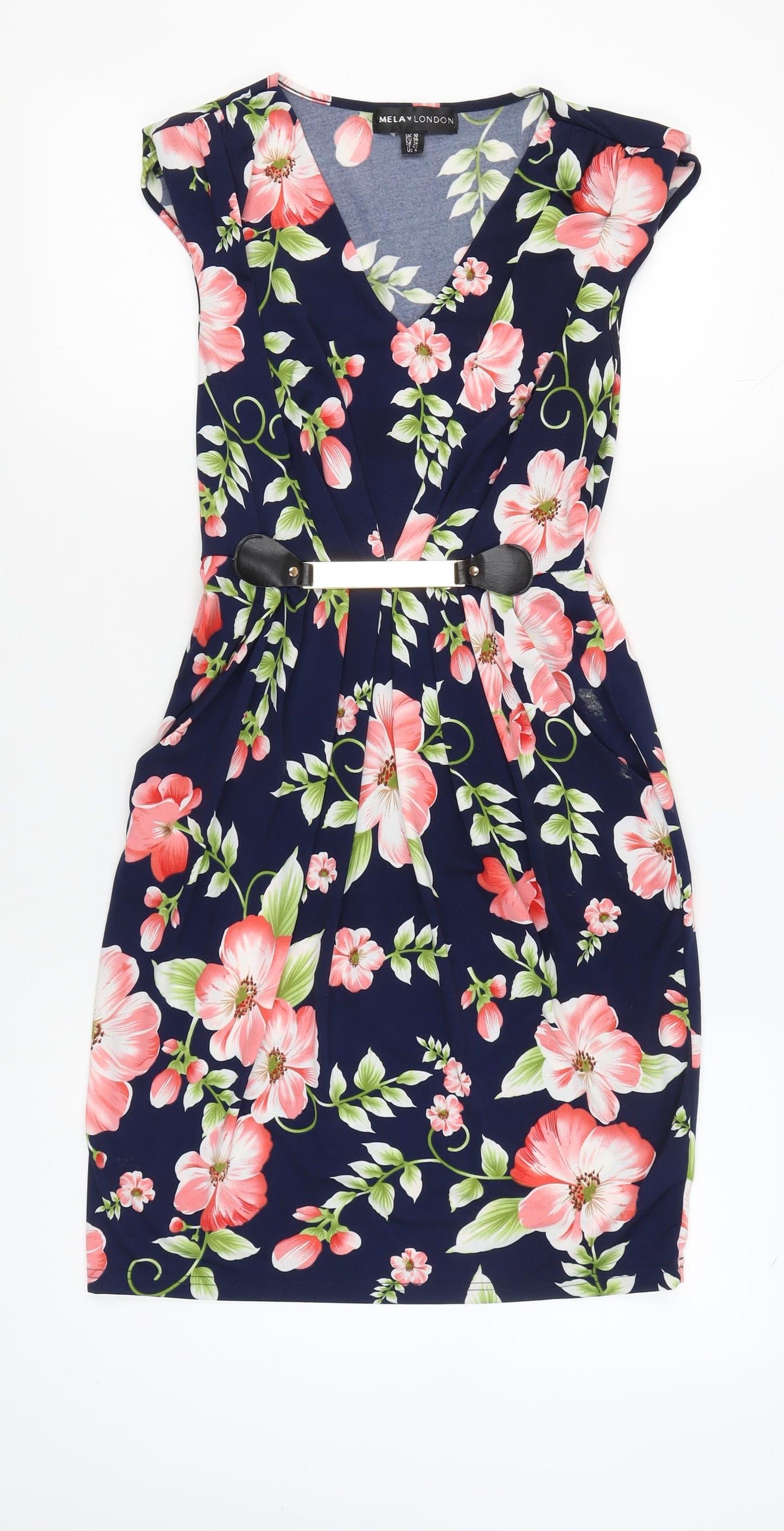 Mela London Women's Multicoloured Floral Wrap Dress