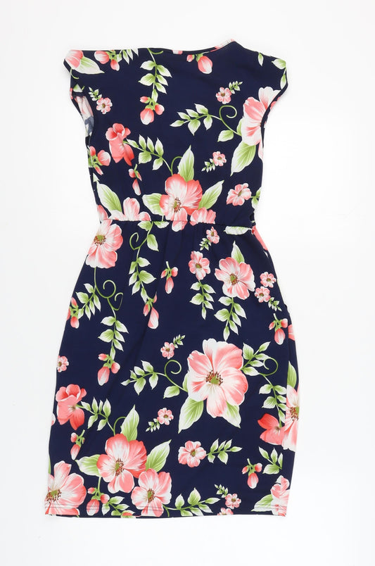 Mela London Women's Multicoloured Floral Wrap Dress