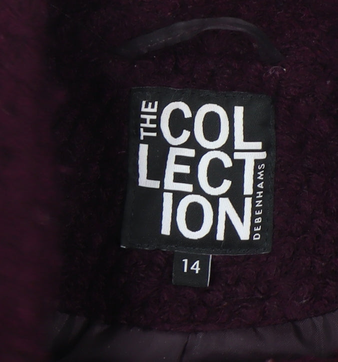 Womens UK Size 14 The Collection Purple Basic Coat